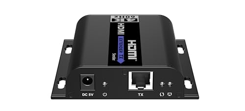 PremiumCord Extensor HDMI 4K hasta 120 m vía LAN, Over IP, Cat5/5E/6, UHD 4K 2160p 60Hz, Full HD 1080p, 4:4:4, HDMI 2.0, HDCP 2.2, Carcasa Robusta de Aluminio