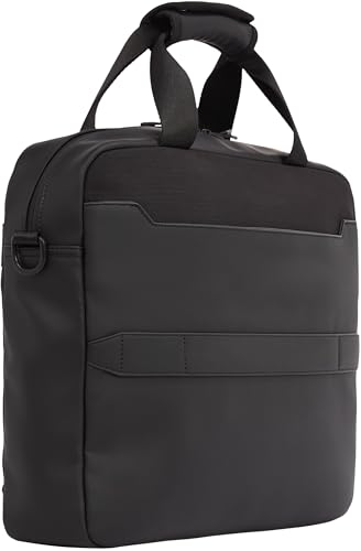 Tommy Hilfiger Maletín para portátil Hombre Seasonal con correa desmontable, Negro (Black), Talla Única