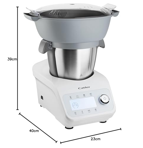 Catler Robot Cocina multifunción con más de 15 funciones y programas, hasta 10 personas, báscula integrada, cuenco de acero inoxidable, kit de accesorios completo, TC 8010