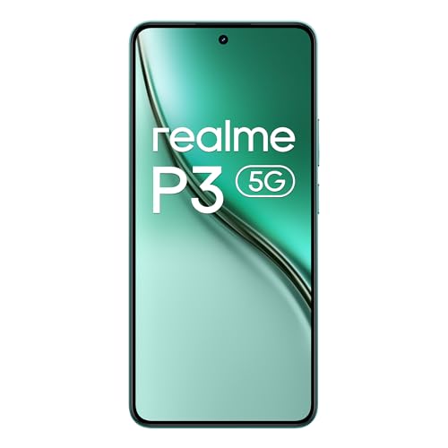 realme P3 5G Smartphone,8+256GB, Batería de 5260 mAh,Carga de 45W,Chipset Snapdragon 6 Gen 4, Cámara AI de 50MP, Pantalla Pro-Esports de 2000 nits120Hz,IP69, Verde (Sin Adaptador)