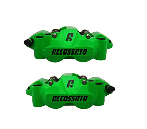 Accossato Par de Pinzas de Freno radiales Forjada monobloque Entre Ejes 108 mm con pistones de Aluminio, con Pastillas OR Incluidas, para Yamaha YZF-R1 de 2015 a 2022, 1000 CC