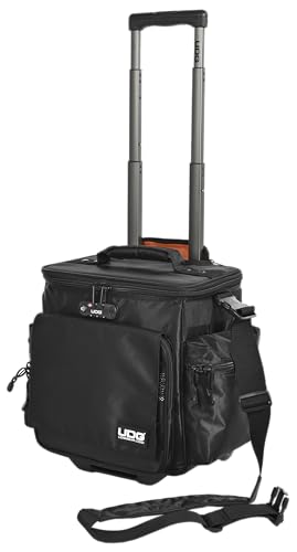 UDG U9981BL/OR Deluxe - Maletín con ruedas para dj (interior de color naranja), color negro