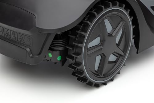 IKRA Robot cortacésped iROM 600 para céspedes de hasta 600 m², WiFi o Bluetooth, Control por App, multizona, Incl. estación de Carga & Sensor de Lluvia, 6 Cuchillas de Repuesto