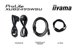 iiyama XUB2495WSU-B7 24,1" Panel IPS, 1920x1200, 300cd/m², HDMI, DisplayPort, 4ms, Altavoces, USB 3x 3.2+1xC (15W), 15cm Regulable en altura, Pivotante