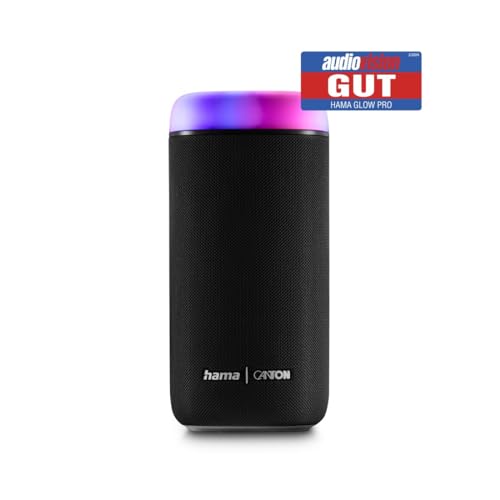 Hama Altavoz Bluetooth 30W, Resistente al Agua IPX4, Efectos de luz LED, 12 Horas de duración de la batería, Caja de música Bluetooth, Negro