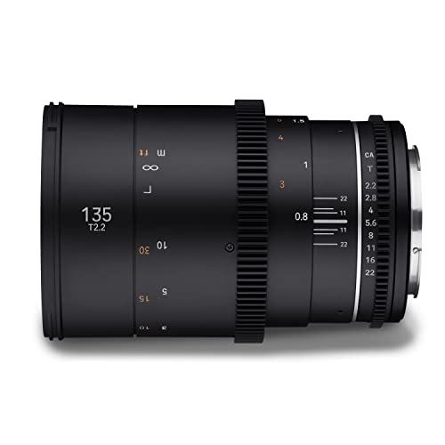 Samyang MF 135 mm T2,2 VDSLR MK2 Canon EF Objetivo de vídeo Cine de Formato Completo Distancia Focal Fija para Canon EF EF-S Cámara, Enfoque Manual, para EOS 5D Mark IV, 6D Mark II, 90D, 77D, Negro