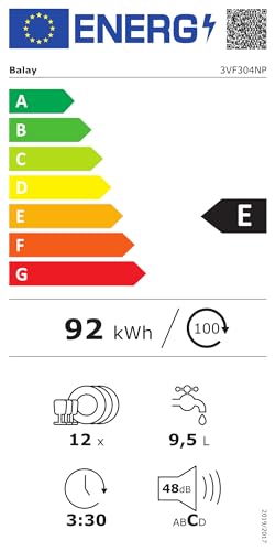 Balay Lavavajillas Integrable, 60 cm, InfoLight, Motor ExtraSilencio, Blanco, 3VF5011NP.