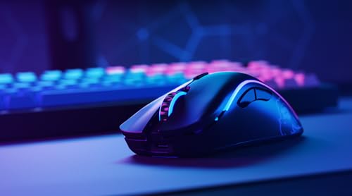 Glorious Gaming Model D- (Pequeño) Wireless Ratón Gaming inalámbrico - 67 g superligero, diseño Colmena, RGB, ergonómico, sin Lag 2,4 GHz inalámbrico, hasta 71 Horas de batería - Negro Mate