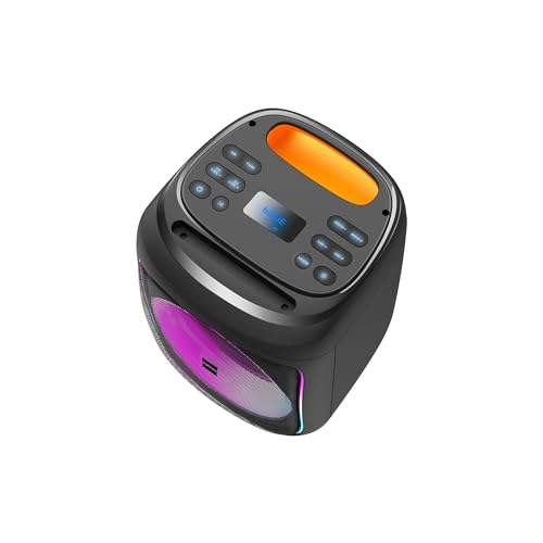 IRRADIO Altavoz portátil IR-PS40 POWER1, 40 W RMS, Woofer Bass Reflex de 15 cm, Luces LED RGB, micrófonos para Karaoke, True Wireless Stereo, DSP, batería de Larga duración, diseño Compacto.