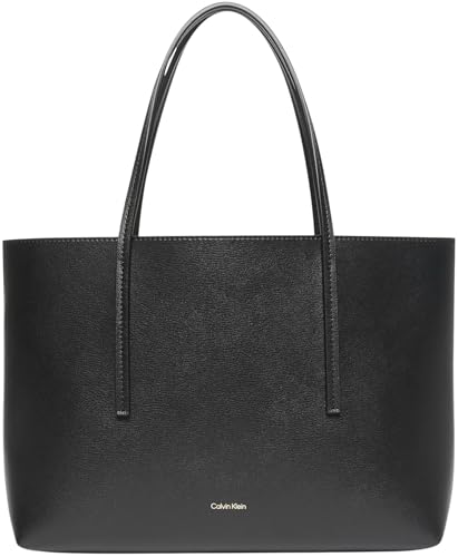 Calvin Klein Bolso Tote Mujer Small con bolsa extraíble, Negro (Black/Toasted Coconut), Talla Única