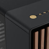 Fractal Design North Charcoal Black Tempered Glass Dark - Frente de Madera de Nogal - Panel Lateral de Vidrio - Incluye Dos Ventiladores Aspect PWM de 140 mm - Puerto USB Tipo C