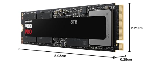 Samsung Memoria MZ- VAP4T0BW 9100 PRO SSD Interna 8TB, PCIe 5.0 x4, NVMe 2.0, Memoria Diseñada para Profesionales y Jugadores, Compatible con PC, Móvil y Consola de Juegos