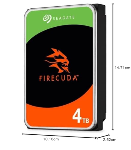 Seagate FireCuda HDD de 4 TB, Disco Duro Interno - 3,5 pulgadas, CRM, SATA a 6 GB/s, 7200 rpm, 256 MB de caché, 300 TB, 3 años Rescue Services (ST4000DXA05)