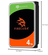 Seagate FireCuda HDD de 4 TB, Disco Duro Interno - 3,5 pulgadas, CRM, SATA a 6 GB/s, 7200 rpm, 256 MB de caché, 300 TB, 3 años Rescue Services (ST4000DXA05)