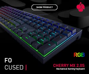CHERRY MX 2.0S, Teclado Mecánico de Gaming con Iluminación RGB, Distribución de Teclado Alemán (QWERTZ), con Cable, Diseñado en Alemania, Switches MX RED, Negro