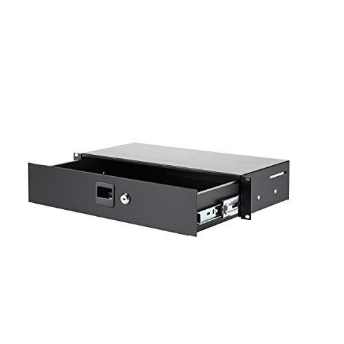 Adam Hall 19" Parts 87402 S - Cajón de rack de 2 U de altura, acero, con 200 mm de profundidad