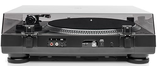 Dual DTJ 301.1 USB - Tocadiscos para DJ (33/45 U/min, control de velocidad, sistema fonocaptor magnético, iluminación de agujas, cable USB), color negro [Importado de Alemania]