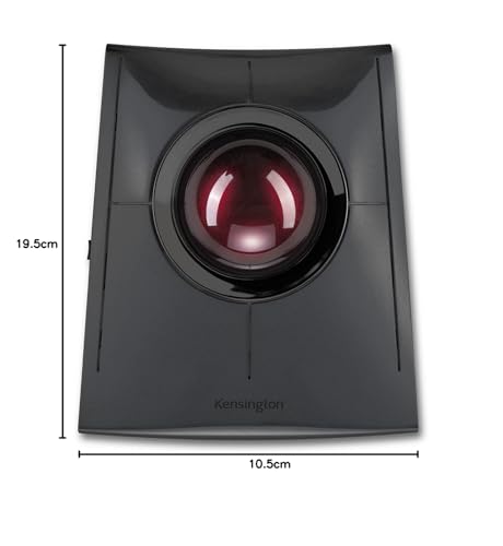 Kensington K72080WW - Trackball SlimBlade Pro, Ratón Ergonómico Inalámbrico con Bluetooth/Cable/Dongle, Recargable por USB con Duración de 4 Meses, Windows y macOS, Ambidiestros, Seguimiento Óptico