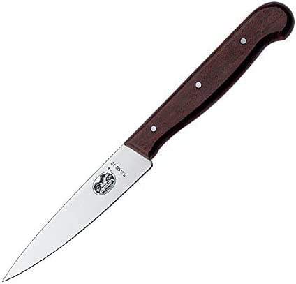 Victorinox Wood, set de trinchar profesional, 3 piezas, afilado recto, extra afilado, elegante mango de madera, marrón