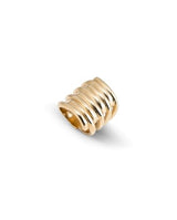 UNO de 50 | Anillo con Acabao Irregular | Crea Efecto Apliado | Bañado en Oro de 18k | Talla 15 | Joya Artesanal | Hecho en España