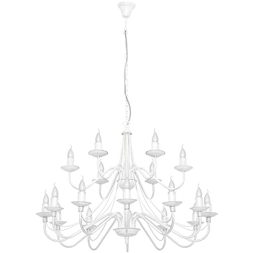 Homemania HOMAX_4113 - Lámpara colgante Lilium blanca de metal, 85 x 85 x 108 cm