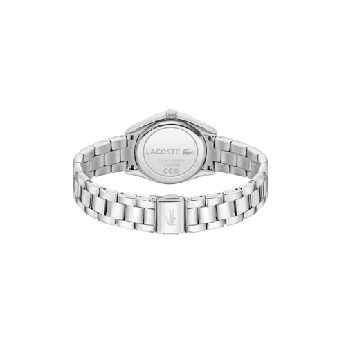 Lacoste Reloj con Movimiento de Cuarzo de Tres Manecillas para Mujer Colección Parisienne con Correa de Acero Inoxidable Plateada - 2001422