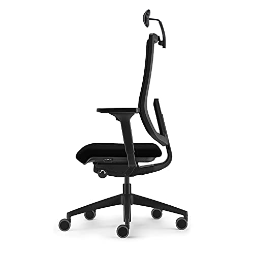 Sedus, Se:do Pro Light 2 - Silla de Oficina ergonómica, Membrana de Red, Color Negro, Soporte Lumbar, Soporte para el Cuello, Altura Regulable