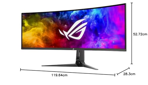 ASUS ROG Swift OLED PG49WCD Monitor Gaming QD-OLED Curvo, 49', 144 Hz, 0,03 ms, Compatible con G-Sync, disipador Personalizado, ROG Smart KVM, 90 W Type-C, DisplayWidget Center