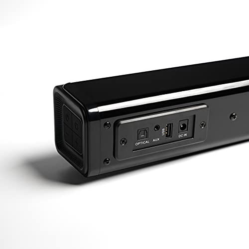 Smpl - Barra de sonido multimedia de 30 W y 76.2 cm, compatible con Bluetooth, entrada coaxial, salida AUX, USB y mando a distancia, negro