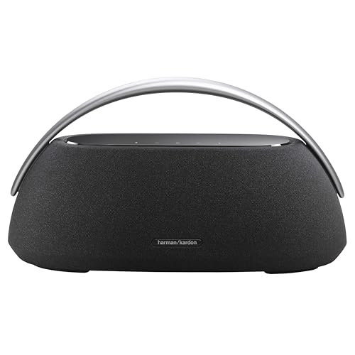 Harman Kardon Go Plus Play 3 Altavoz portátil, con Sonido estéreo, diseño Elegante, Bluetooth, Controles táctiles intuitivos y duración de batería de hasta 8 hrs, Negro, Enchufe EU (Tipo C)