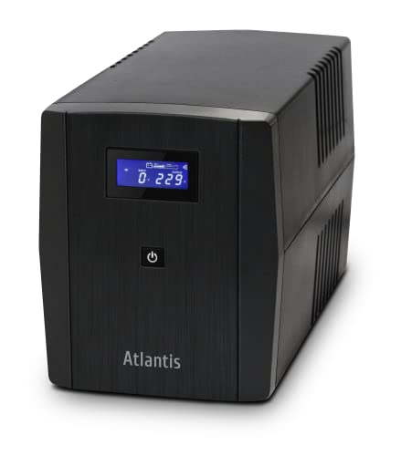 Atlantis OnePower 1200, UPS Line Interactive 1200VA/700W, AVR, Onda Pseudosinusoidal, 3 Tomas IEC+2 enchufes Schuko, 2 Pilas 12 V 7Ah