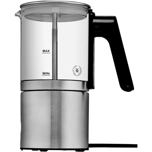 WMF Lono - Espumador de leche de cristal eléctrico, 150-250 ml, 650 W, batidora de frape, pantalla táctil, para espuma de leche caliente y fría, leche caliente, calentador de leche, cacao, chocolate