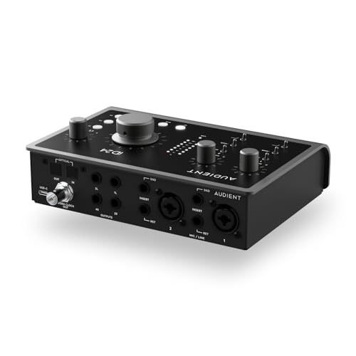 Interfaz de audio Audient iD24, 2 preamplificadores de micrófono de clase A (interfaz de audio USB-C de alto rendimiento, bucle de retorno de audio, 2 salidas de auriculares)
