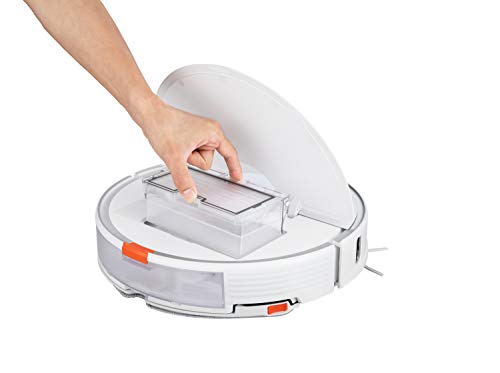roborock S7 + Estación de Vaciado Automático, Aspiradora Robot Succión HyperForce Mopa Auto-Elevable Agua 300ml y Polvo 470ml, 5200mAh, Blanco, R100011