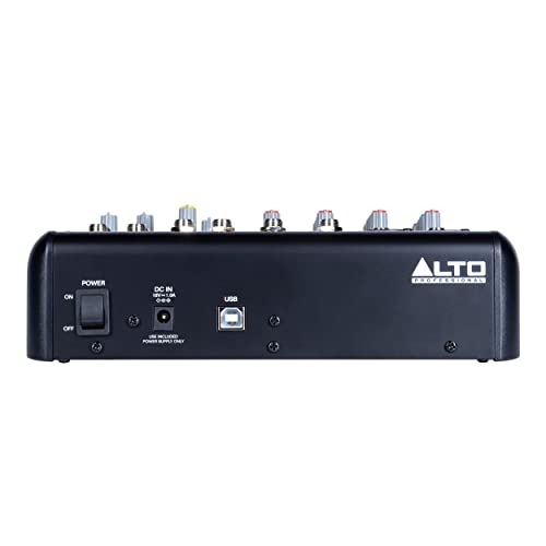ALTO TrueMix 600 Mesa de Mezclas Con 2 Entradas XLR de Micrófono, Interfaz de Audio USB y Bluetooth Para Podcasts, Actuaciones en Vivo, Grabaciones, DJ, PC y Mac