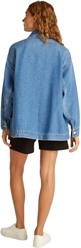 Calvin Klein Cazadora vaquera Mujer Denim Overshirt Oversized, Azul (Denim Light), M