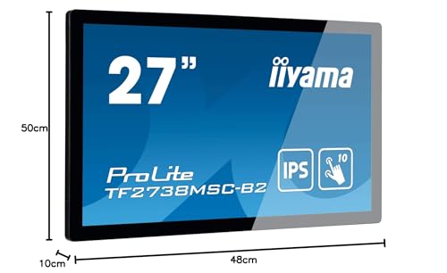 iiyama Prolite TF2738MSC-B2 Monitor Pantalla táctil 68,6 cm (27") 1920 x 1080 Pixeles Multi-Touch Multi-Usuario Negro