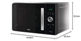 Whirlpool JQ 280 MB Microondas, Termoventilado Combinado, Libre Instalación, con Vaporiera Parrilla Baja Plato Crisp y Mango, 30 L, Negro, 54,8 x 52,5 x 33,3 cm