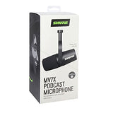 Shure MV7X XLR Podcast Microphone - Pro Dynamic Mic para podcasting y grabación Vocal, Todas Las construcciones de Metal y micrófono Compatible - Negro