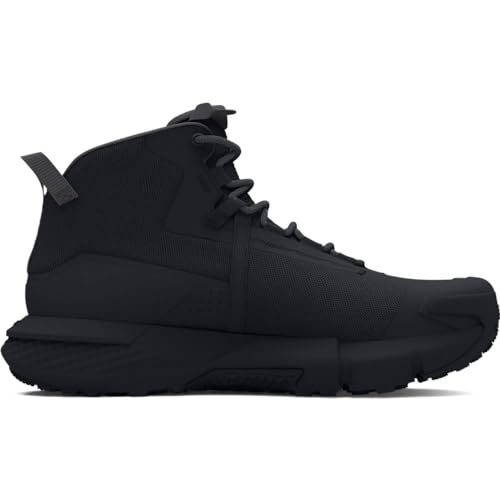 Under Armour UA Charged Valsetz Mid Zapatos tácticos para hombre, cómodas y duraderas botas de montaña, color negro/negro/gris azabache