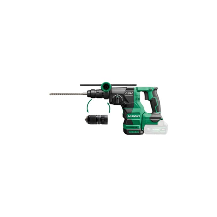 HIKOKI Akku Bohr- und Meißelhammer DH1826DC, Aufnahme: SDS-plus (18V, Leerlaufdrehzahl 0-4300 min-1, Schlagenergie: 3,2 J, Brushless Motor, plus Zubehör, OHNE Akku, Ladegerät und Transportkoffer
