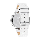 Tommy Hilfiger Reloj Analógico de Cuarzo Multifunción para Mujer con Correa de Cuero Blanca - 1782352