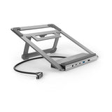 Hama | Docking Station USB-C 12 en 1 (12 Puertos, Max. Resolución: 4k, USB-A, USB-C, Ethernet, Audio 3.5mm) Gris