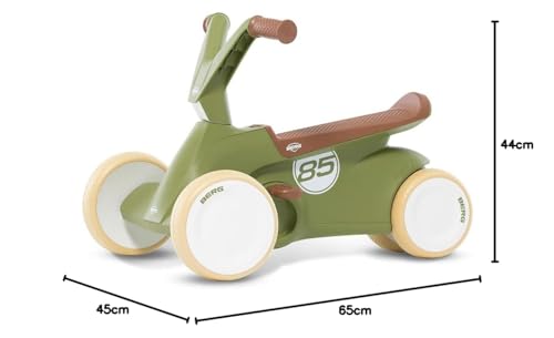 Berg GO² - Coche Antideslizante 2 en 1, diseño Retro, Color Verde