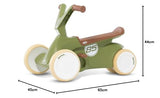 Berg GO² - Coche Antideslizante 2 en 1, diseño Retro, Color Verde