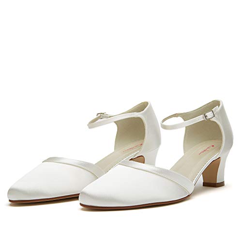 Rainbow Club Zapatos de Novia Anika - Dos Piezas, Corte salón, Mujer, satén Ivory Crema, Mujer, número 40 UE (7 Reino Unido)
