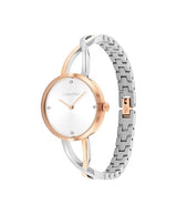 Calvin Klein Reloj De Movimiento De Cuarzo De Dos Manecillas para Mujer Colección Sculpted Embrace con Pulsera Rígida de Acero Inoxidable Bicolor - 25100060