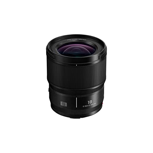 Panasonic Lumix S S-S18 - Objetivo 18mm (F1.8, Distancia Focal Fija, Gran Angular, Diseño Compacto y Ligero, Resistente al Polvo, Agua y Frio), Negro
