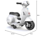TURBO CHALLENGE - Vespa GTS - Portador Eléctrico - 119150 - Scooter - Blanco - Listo para Rodar - Máximo 25Kg - Plástico - Baterías Recargables - A Partir de 24 Meses