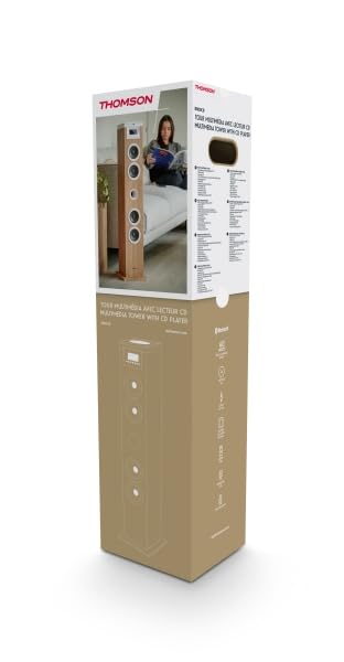 Brightium Torre de Sonido - Potencia Musical de 60W, diseño en Madera y Blanco, Ideal para Disfrutar de tu música Sonido.